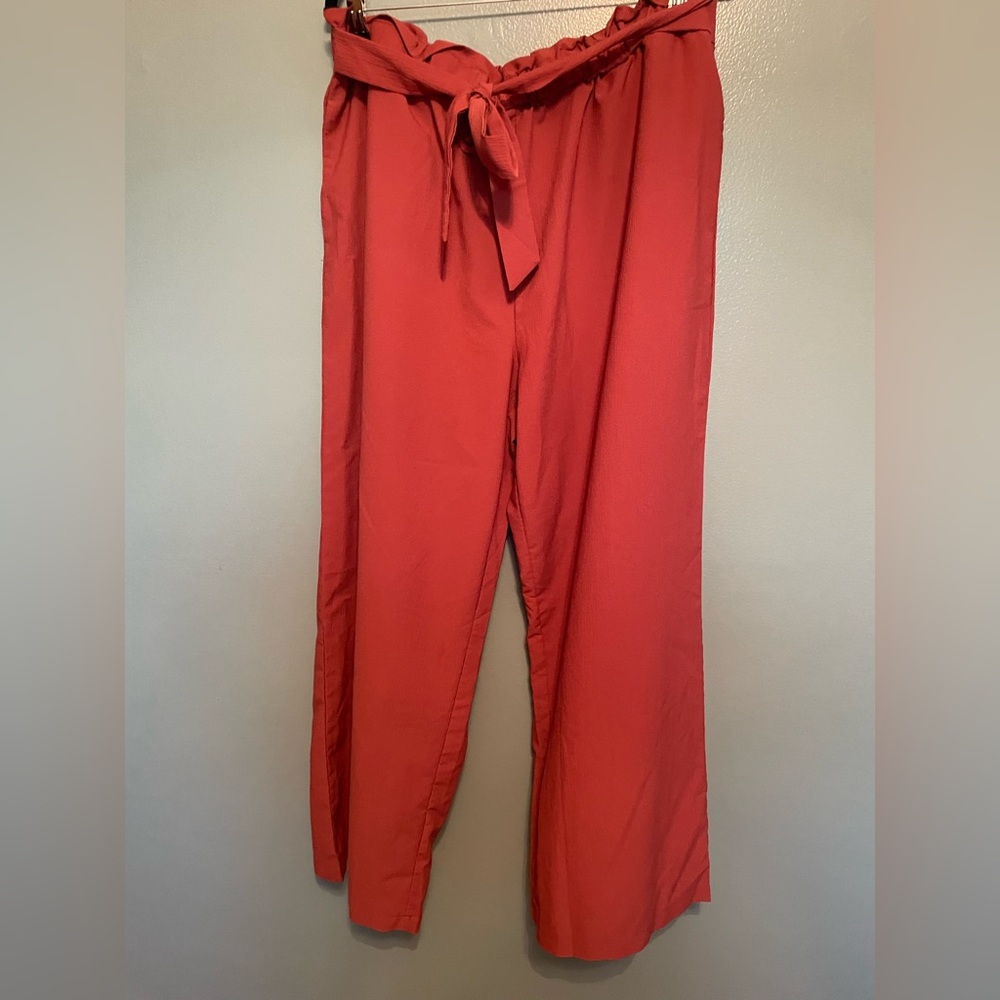 Peach Tie-Waist Pants
